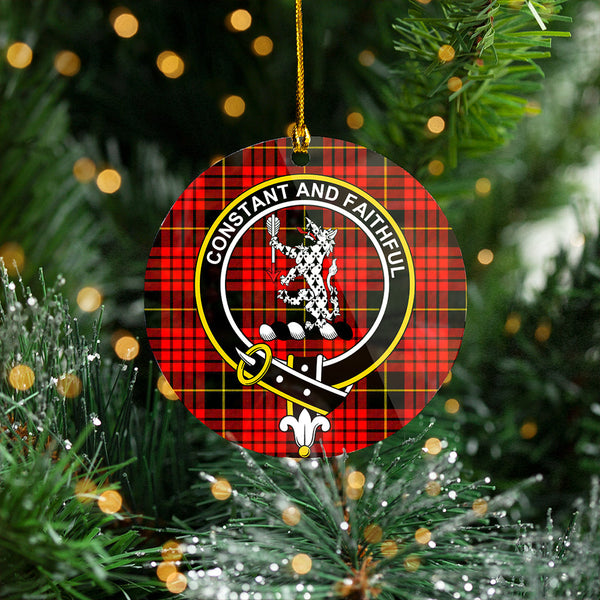 MacQueen Modern Clan Badge Tartan Plastic Christmas Ornaments