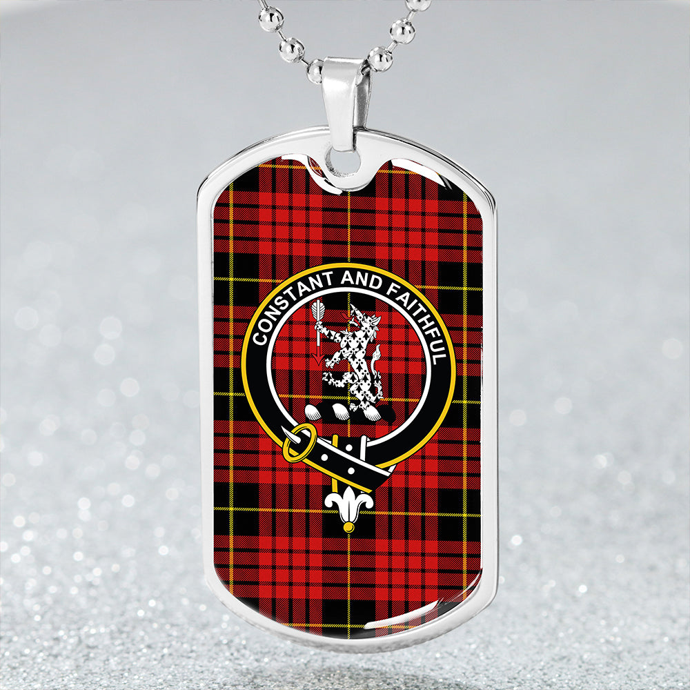 MacQueen Modern Clan Badge Classic Tartan Dog Tag Necklace