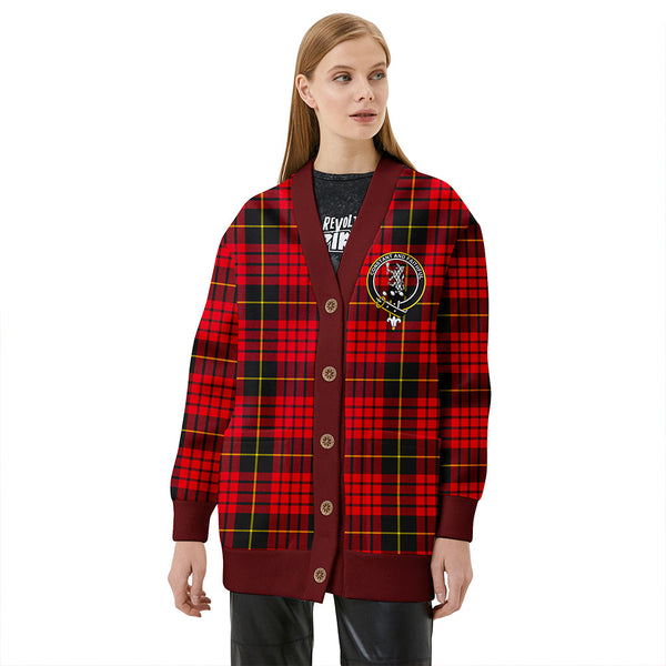 MacQueen Modern Clan Badge Tartan V-neck Cardigan