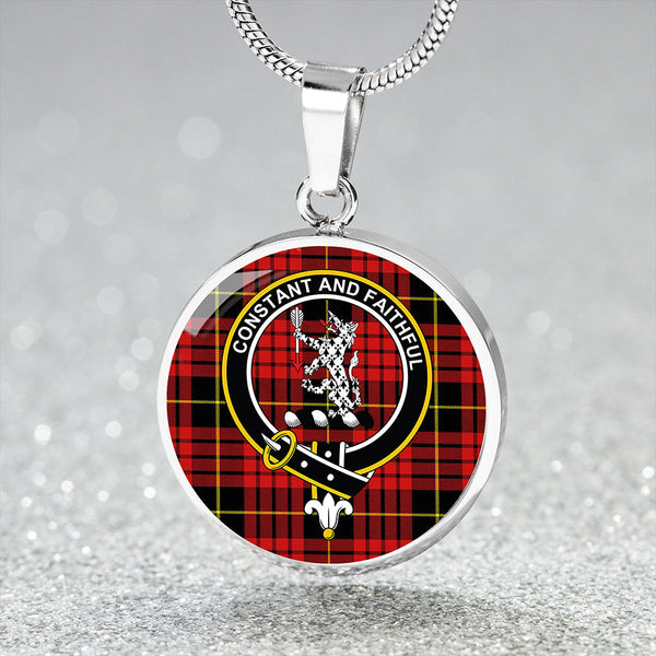 MacQueen Modern Clan Badge Tartan Classic Circle Necklace