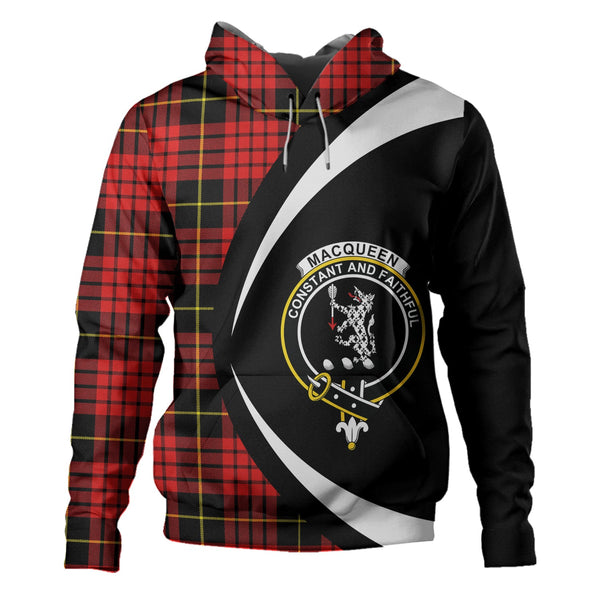 MacQueen Modern Clan Badge Tartan Hoodie Circle Style