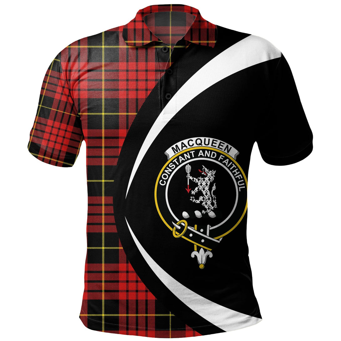 MacQueen Modern Clan Badge Tartan Polo Shirt Circle Style Personalized