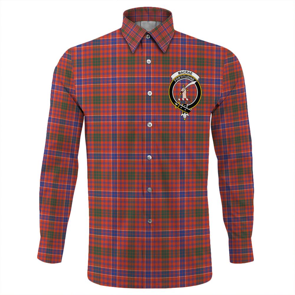 MacRae Ancient Tartan Classic Crest Long Sleeve Button Shirt