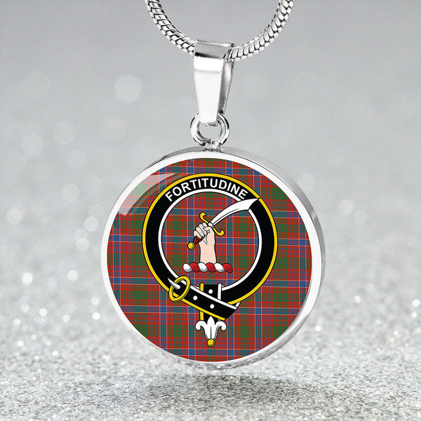 MacRae Ancient Clan Badge Tartan Classic Circle Necklace