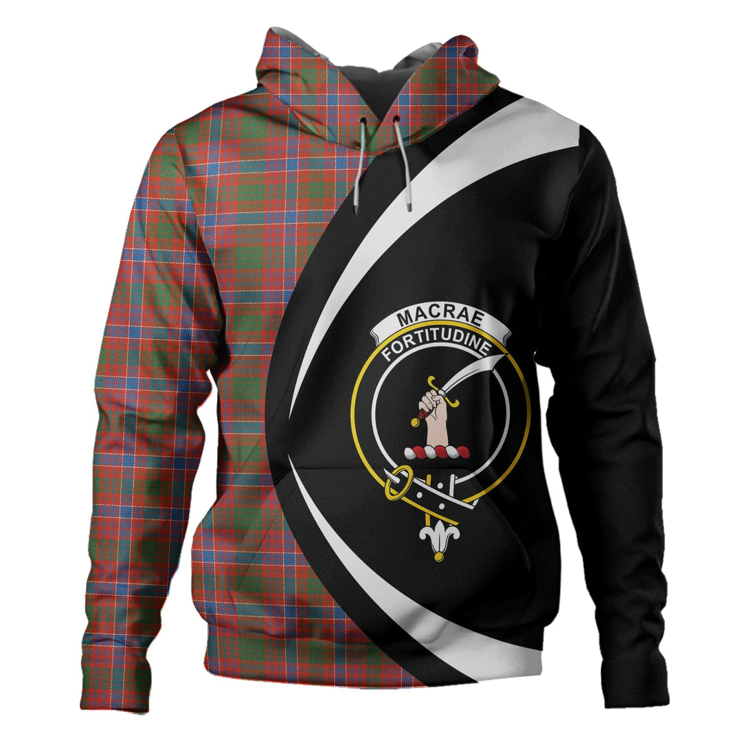 MacRae Ancient Clan Badge Tartan Hoodie Circle Style