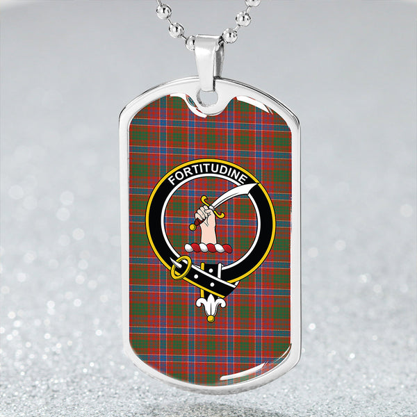 MacRae Ancient Clan Badge Classic Tartan Dog Tag Necklace