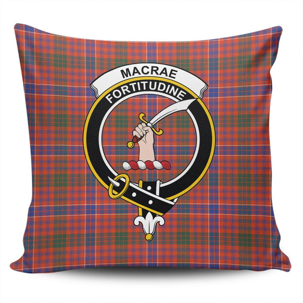 MacRae Ancient Tartan Classic Crest Pillow Cover