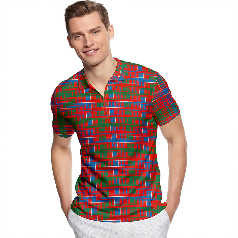 MacRae Ancient Tartan Classic Lapel Zip Short Sleeve Polo