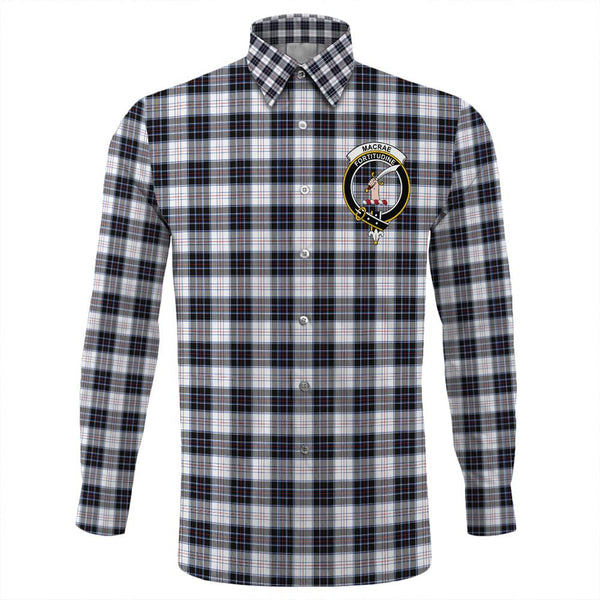 MacRae Dress Modern Tartan Classic Crest Long Sleeve Button Shirt