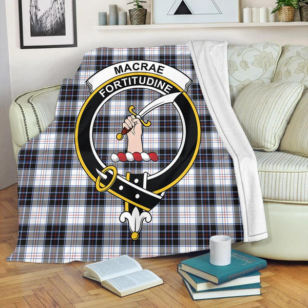 MacRae Dress Modern Tartan Crest Premium Blanket