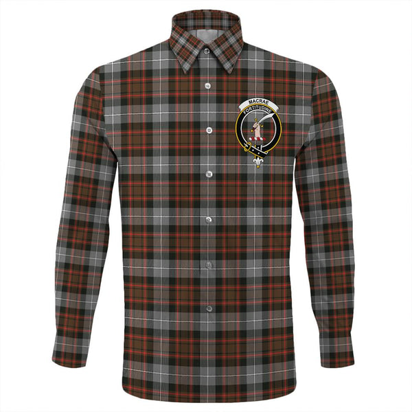 MacRae Hunting Weathered Tartan Classic Crest Long Sleeve Button Shirt