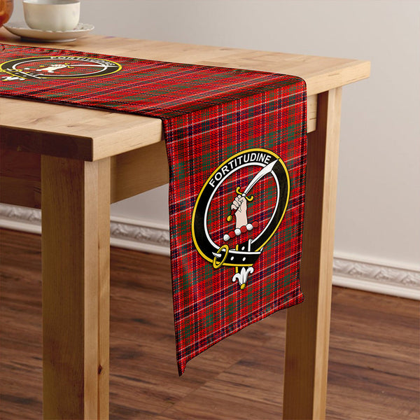 MacRae Modern Clan Badge Tartan Table Runner