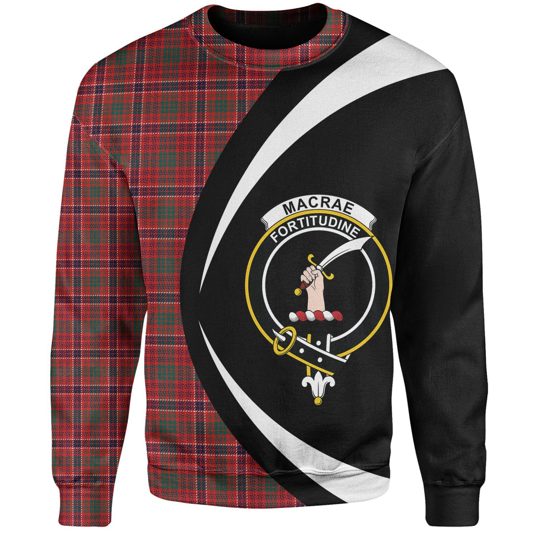 MacRae Modern Clan Badge Tartan Sweatshirt Circle Style Personalized