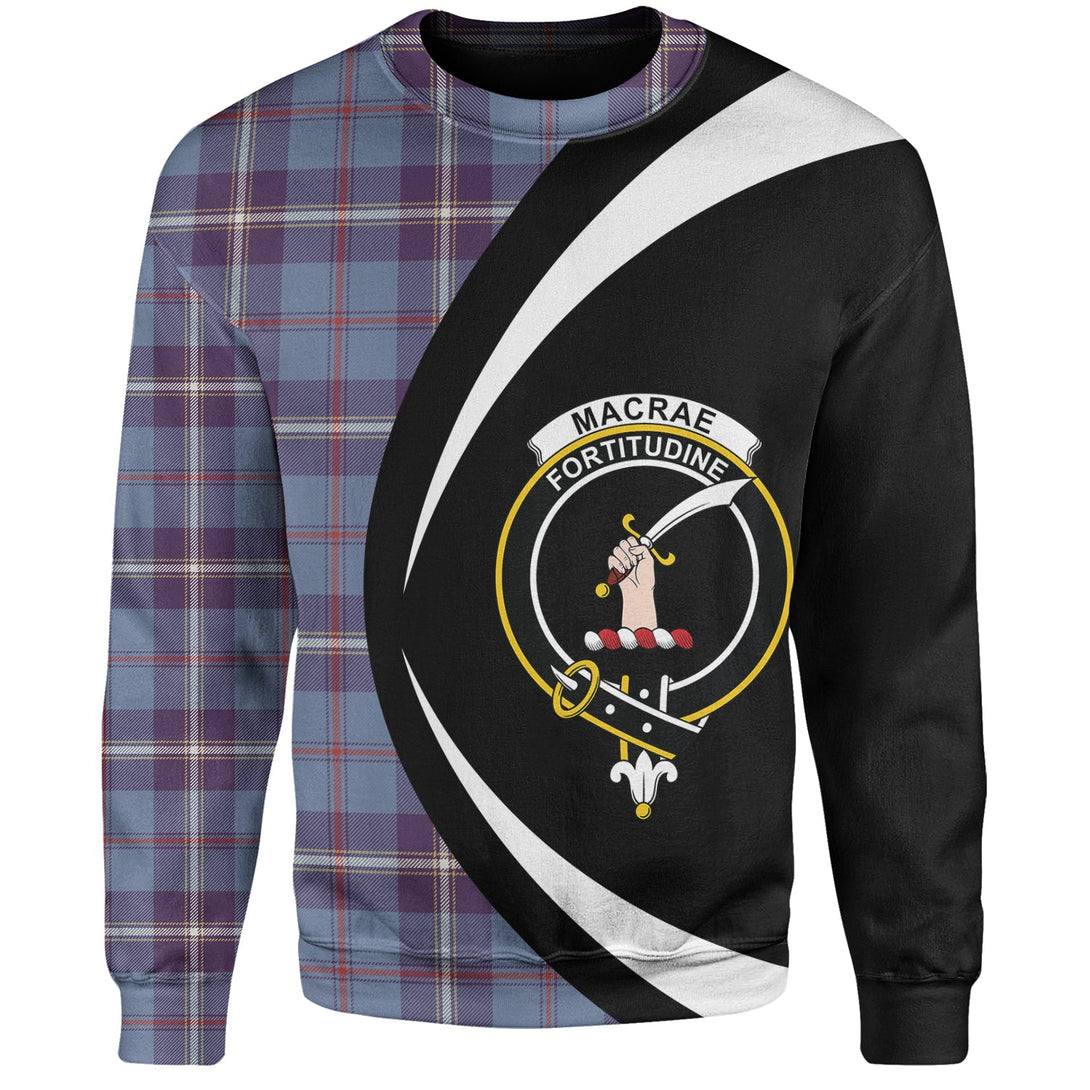 MacRae of America Weathered Clan Badge Tartan Sweatshirt Circle Style Personalized