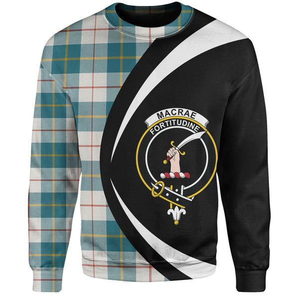 MacRae of Conchra Ancient Clan Badge Tartan Sweatshirt Circle Style Personalized