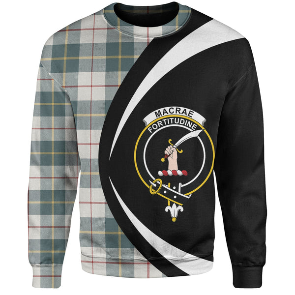 MacRae of Conchra Weathered Clan Badge Tartan Sweatshirt Circle Style Personalized