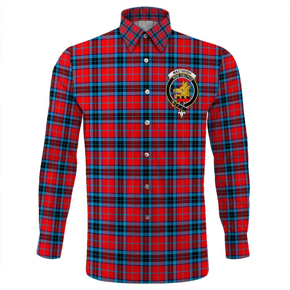 MacTavish Modern Tartan Classic Crest Long Sleeve Button Shirt