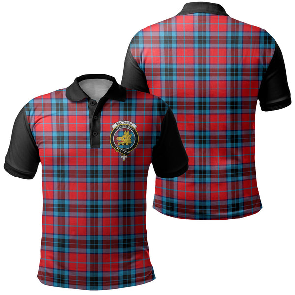 MacTavish Modern Tartan Crest Polo Shirt Black Neck 1 Style