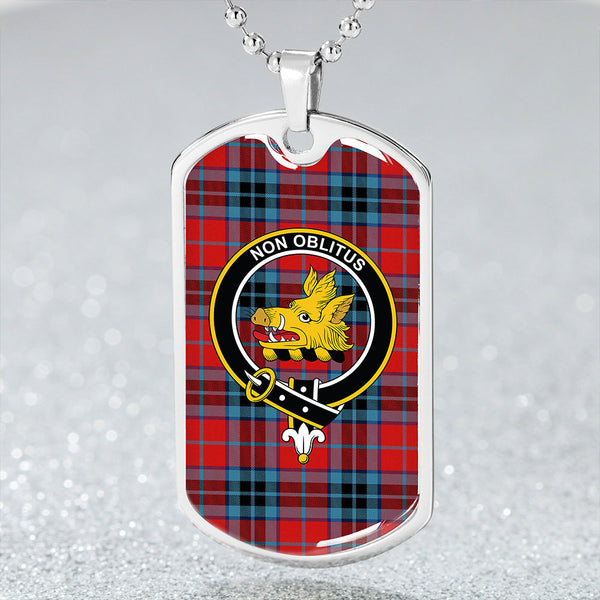 MacTavish Modern Clan Badge Classic Tartan Dog Tag Necklace