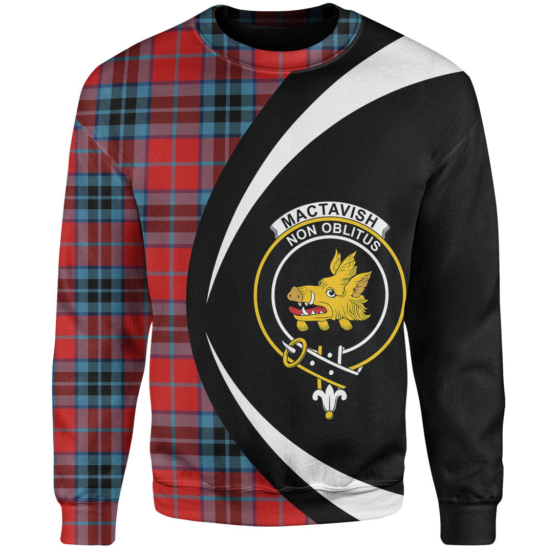 MacTavish Modern Clan Badge Tartan Sweatshirt Circle Style Personalized