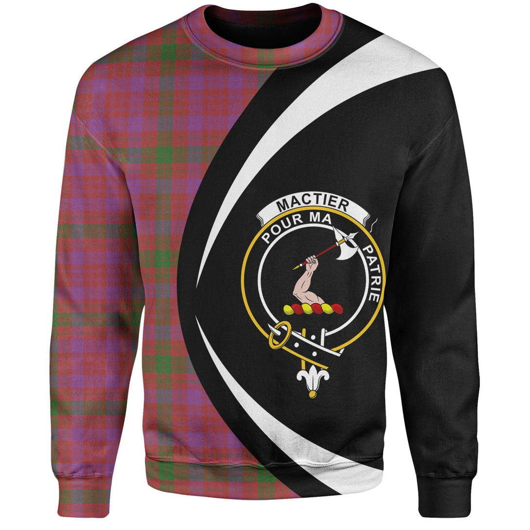 MacTier Ancient Clan Badge Tartan Sweatshirt Circle Style Personalized