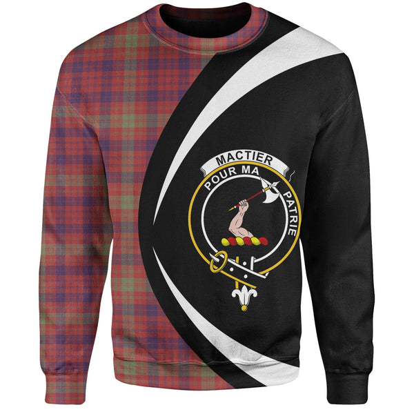 MacTier Weathered Clan Badge Tartan Sweatshirt Circle Style Personalized