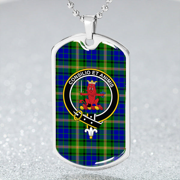 Maitland Clan Badge Classic Tartan Dog Tag Necklace