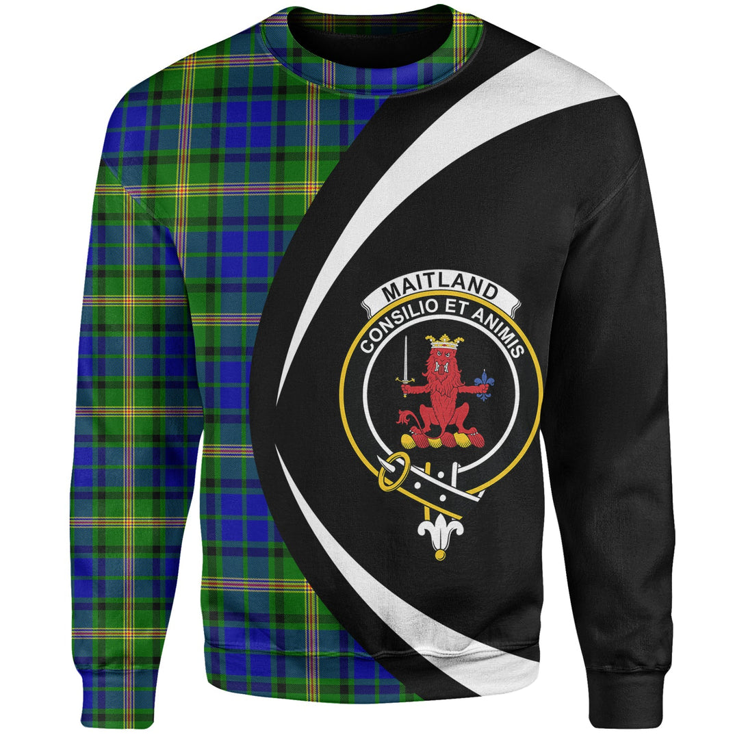 Maitland Clan Badge Tartan Sweatshirt Circle Style Personalized