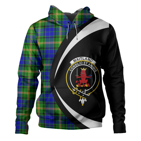 Maitland Clan Badge Tartan Hoodie Circle Style