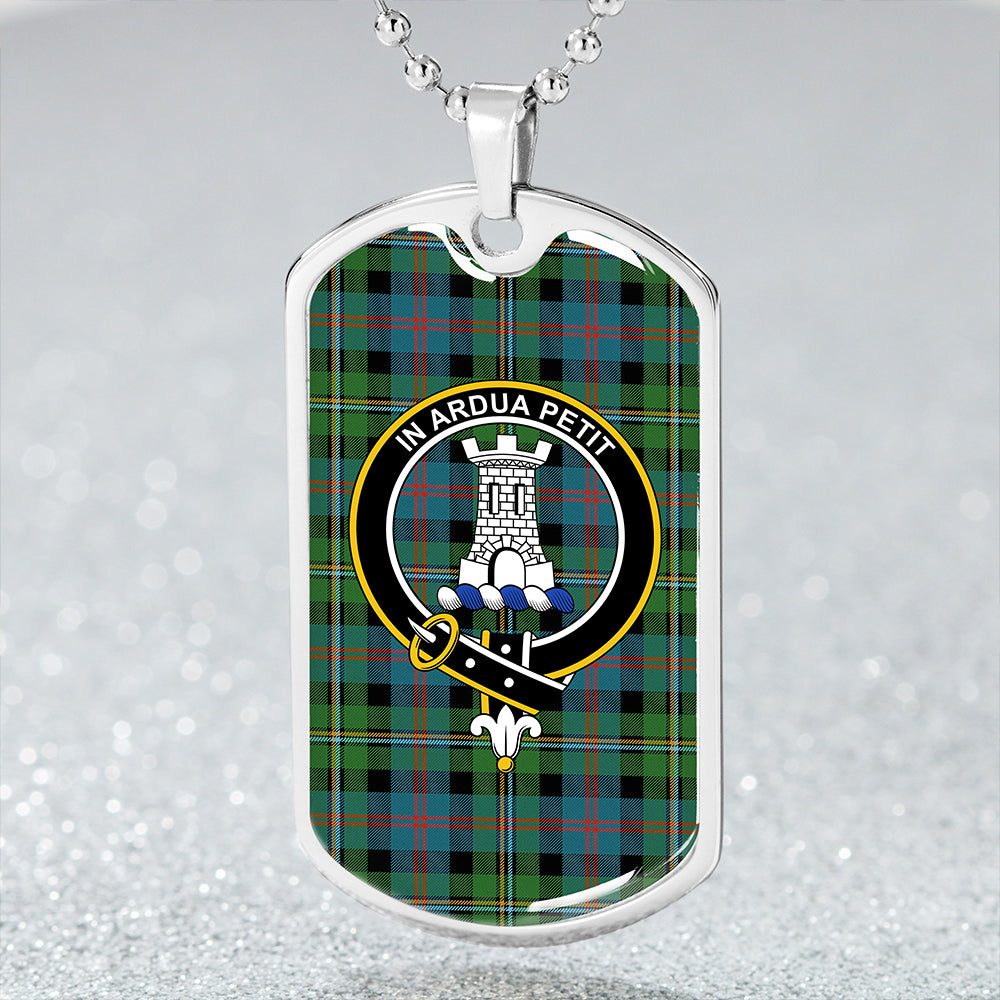 Malcolm Ancient Clan Badge Classic Tartan Dog Tag Necklace