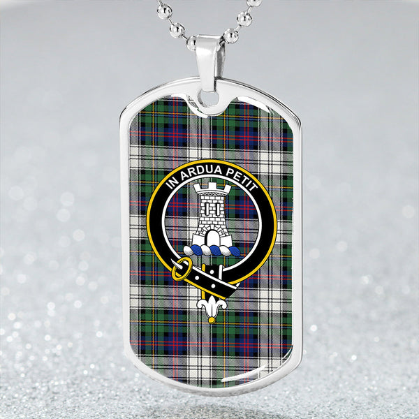 Malcolm Dress Modern Clan Badge Classic Tartan Dog Tag Necklace