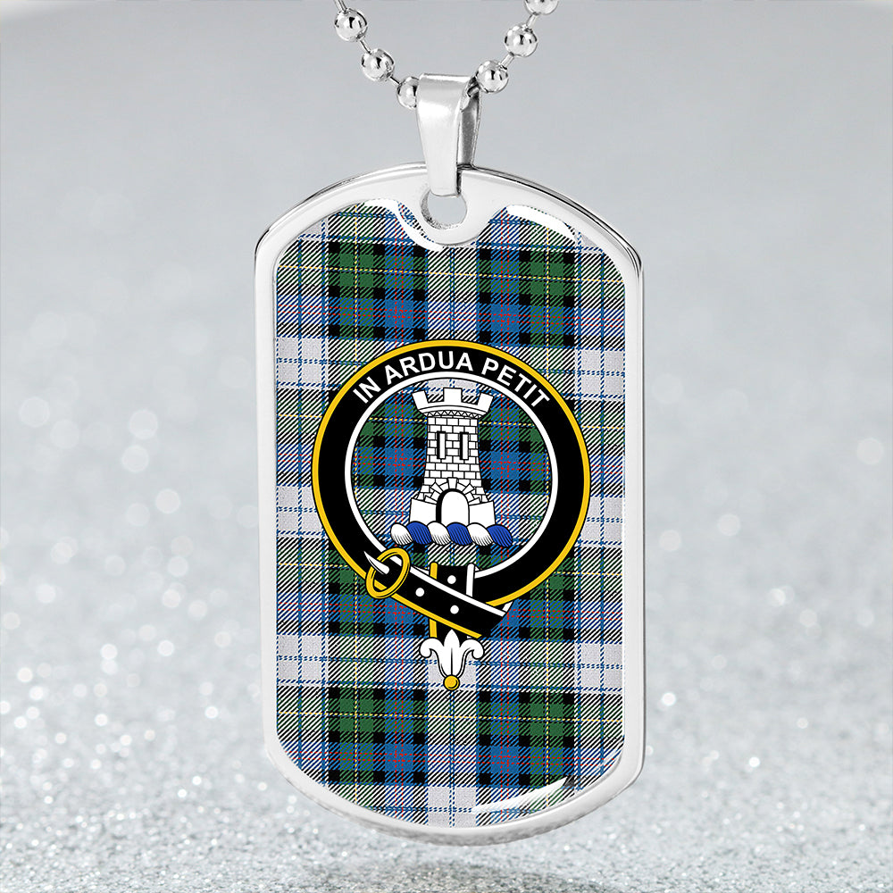 Malcolm Dress Variant Ancient Clan Badge Classic Tartan Dog Tag Necklace