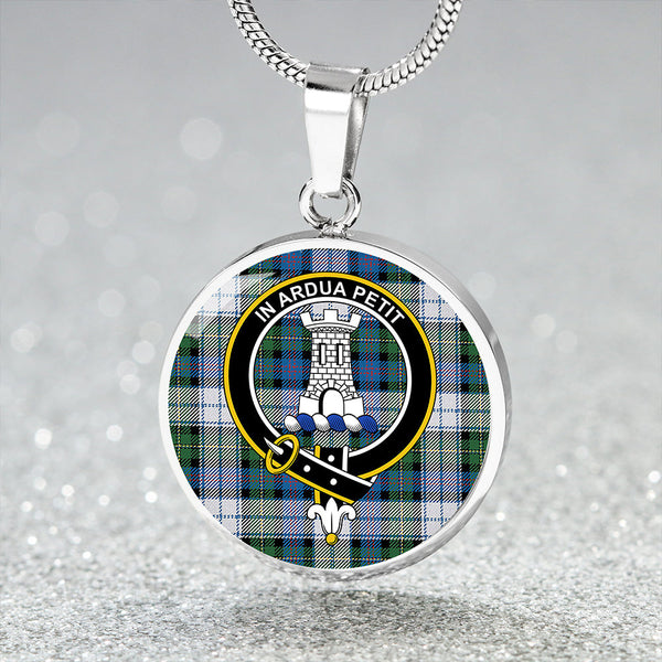 Malcolm Dress Variant Ancient Clan Badge Tartan Classic Circle Necklace