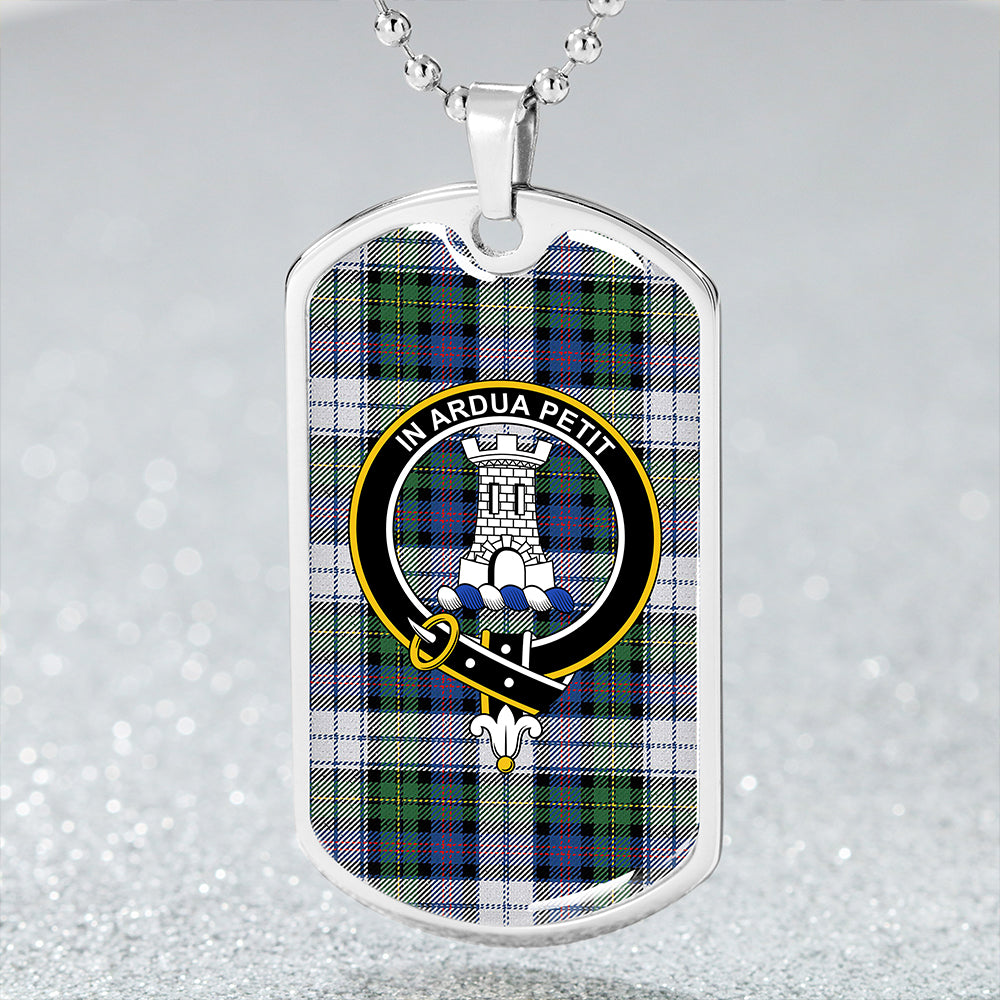 Malcolm Dress Variant Modern Clan Badge Classic Tartan Dog Tag Necklace