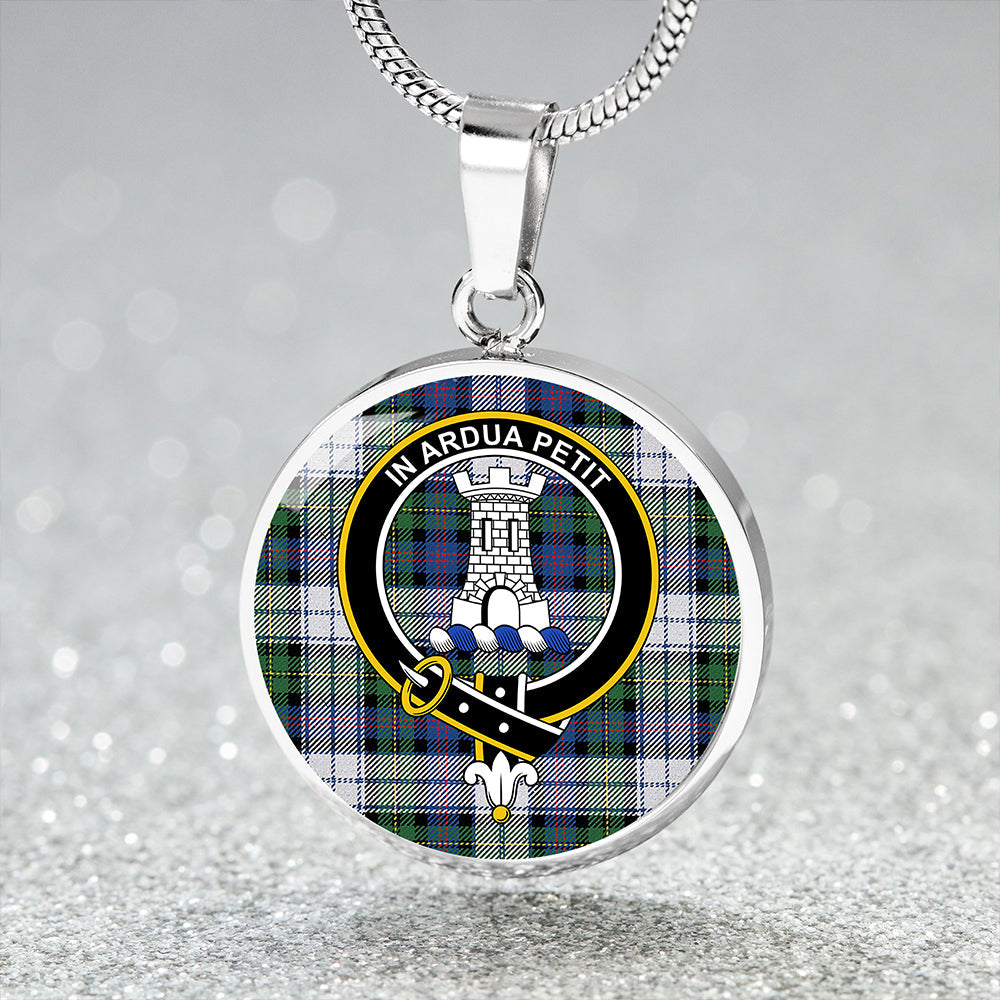 Malcolm Dress Variant Modern Clan Badge Tartan Classic Circle Necklace