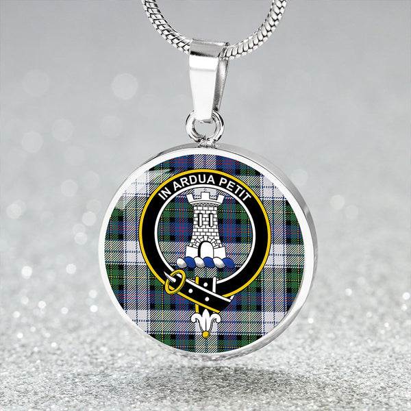 Malcolm Dress Variant Modern Clan Badge Tartan Classic Circle Necklace