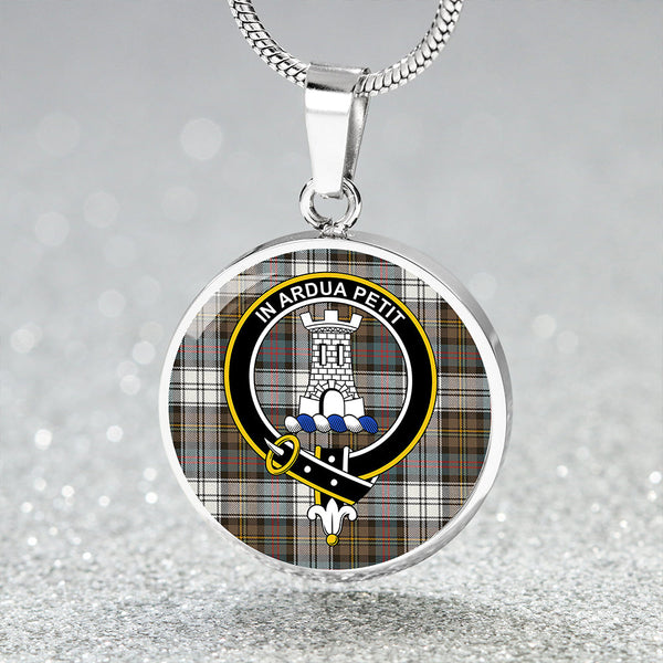 Malcolm Dress Weathered Clan Badge Tartan Classic Circle Necklace