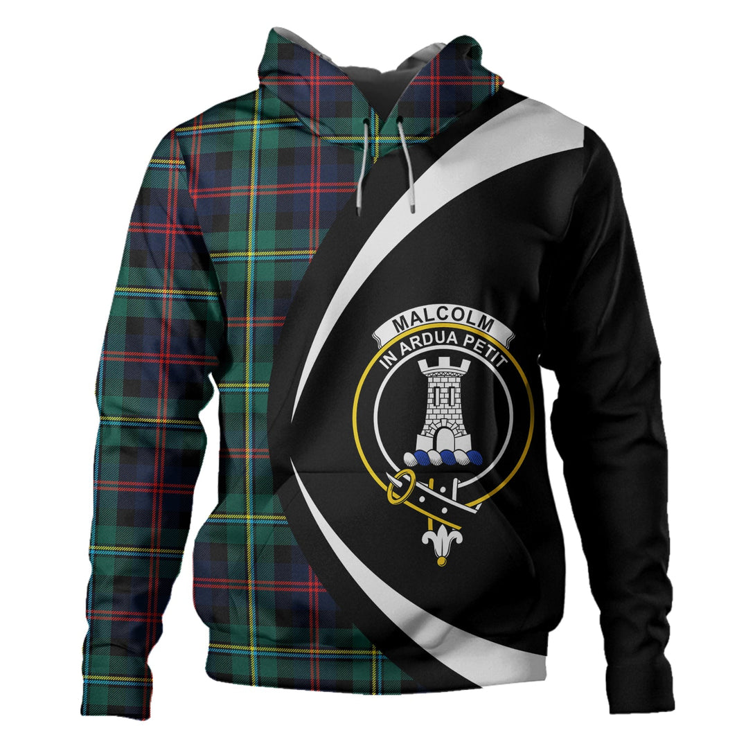 Malcolm Modern Clan Badge Tartan Hoodie Circle Style