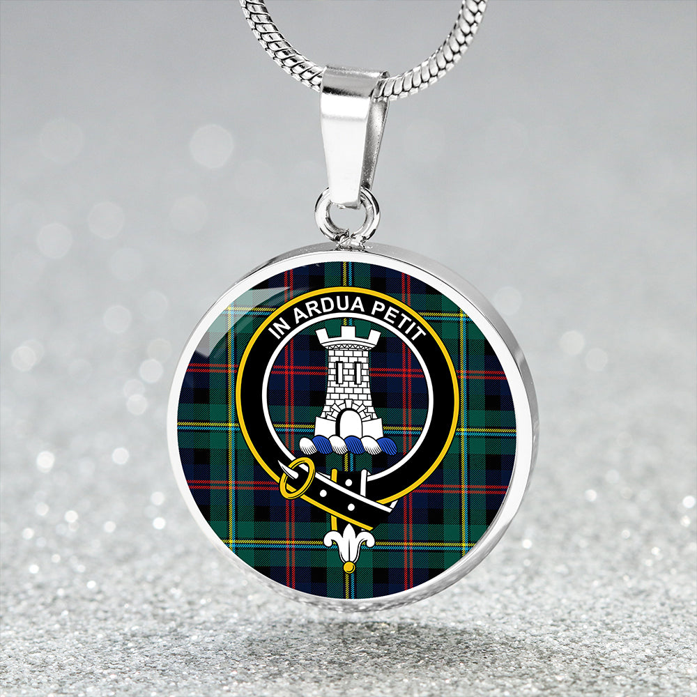 Malcolm Modern Clan Badge Tartan Classic Circle Necklace