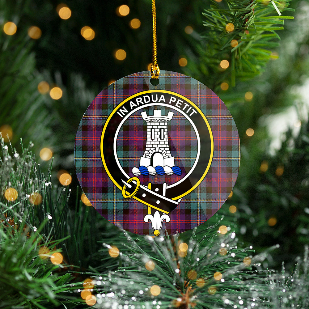 Malcolm Weathered Clan Badge Tartan Plastic Christmas Ornaments