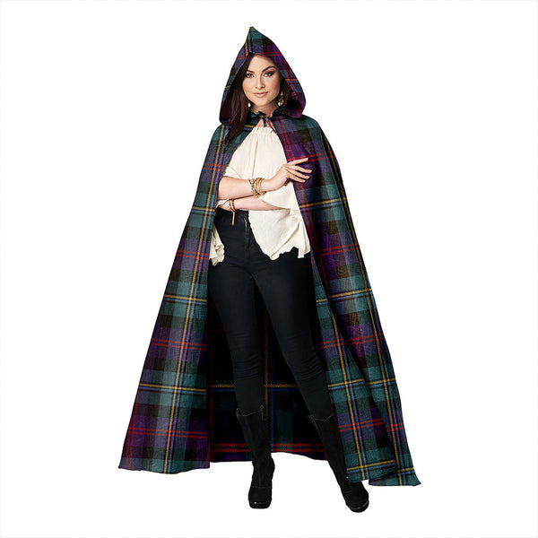 Malcolm Weathered Clan Badge Tartan Hooded Cloak