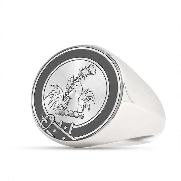 Manson Clan Badge Engraved Signet Ring