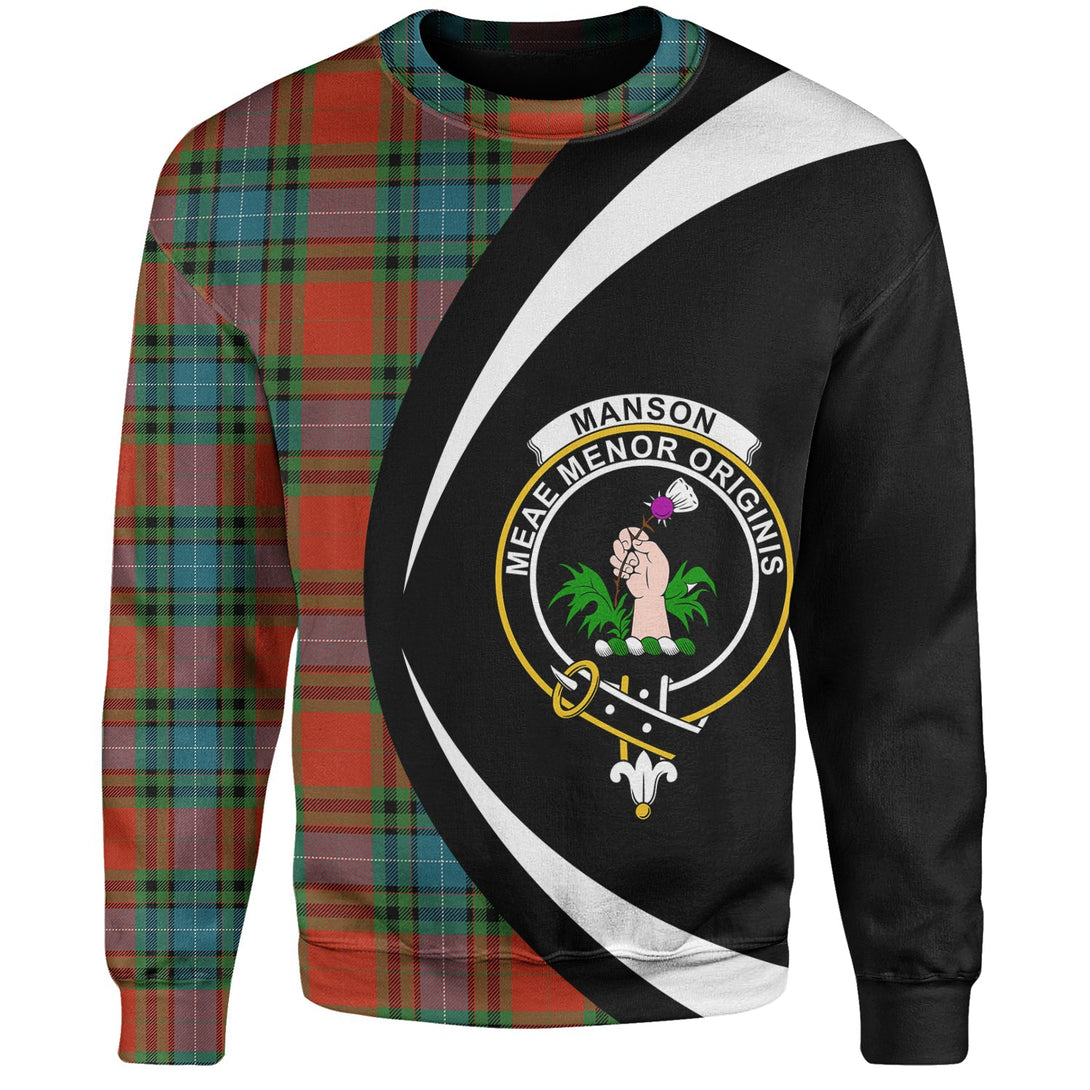 Manson Ancient Clan Badge Tartan Sweatshirt Circle Style Personalized