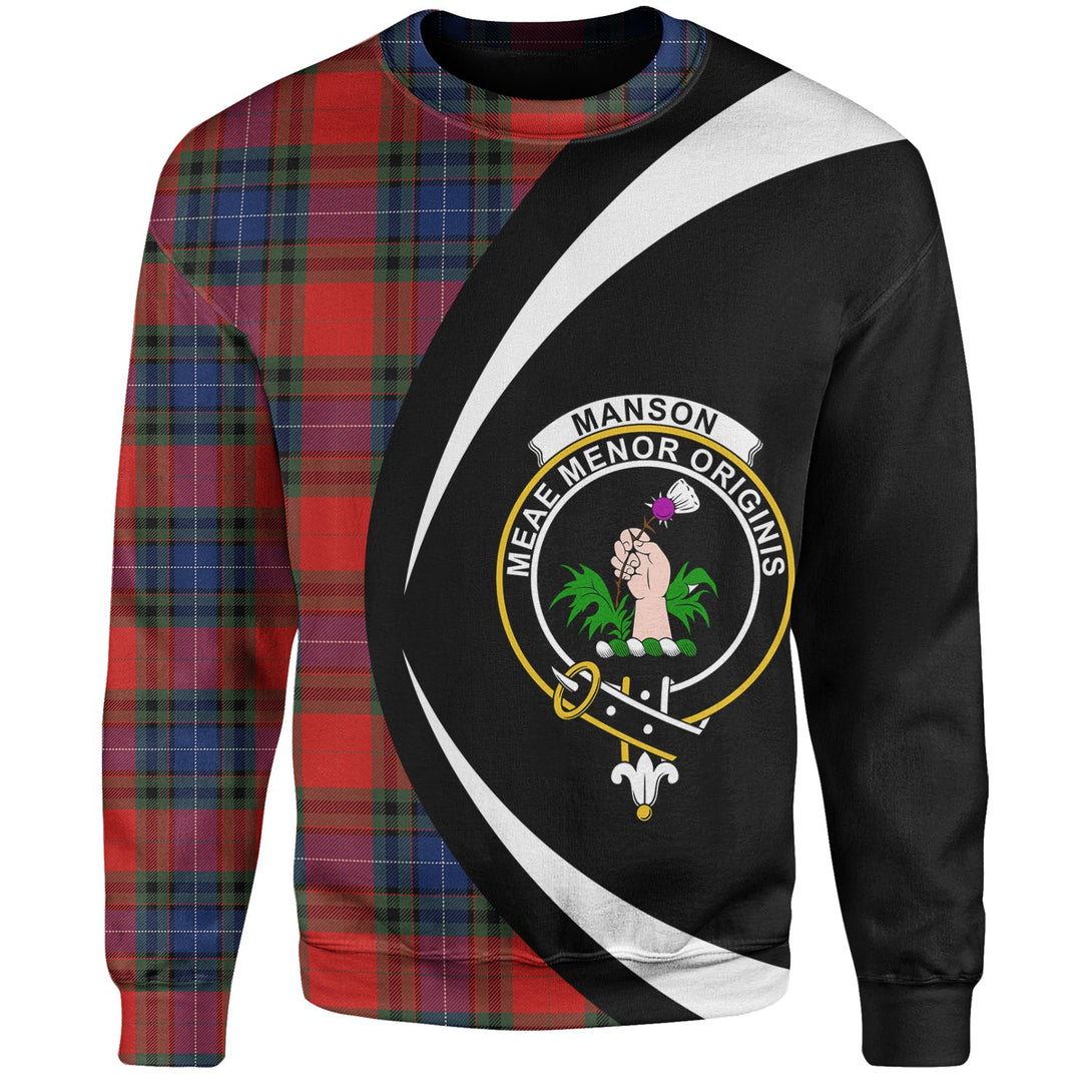 Manson Modern Clan Badge Tartan Sweatshirt Circle Style Personalized