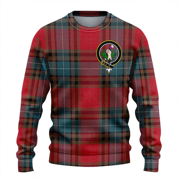 Manson Weathered Clan Badge Tartan Knitted Sweater