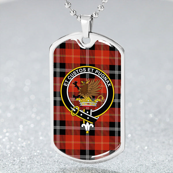 Marjoribanks Ancient Clan Badge Classic Tartan Dog Tag Necklace