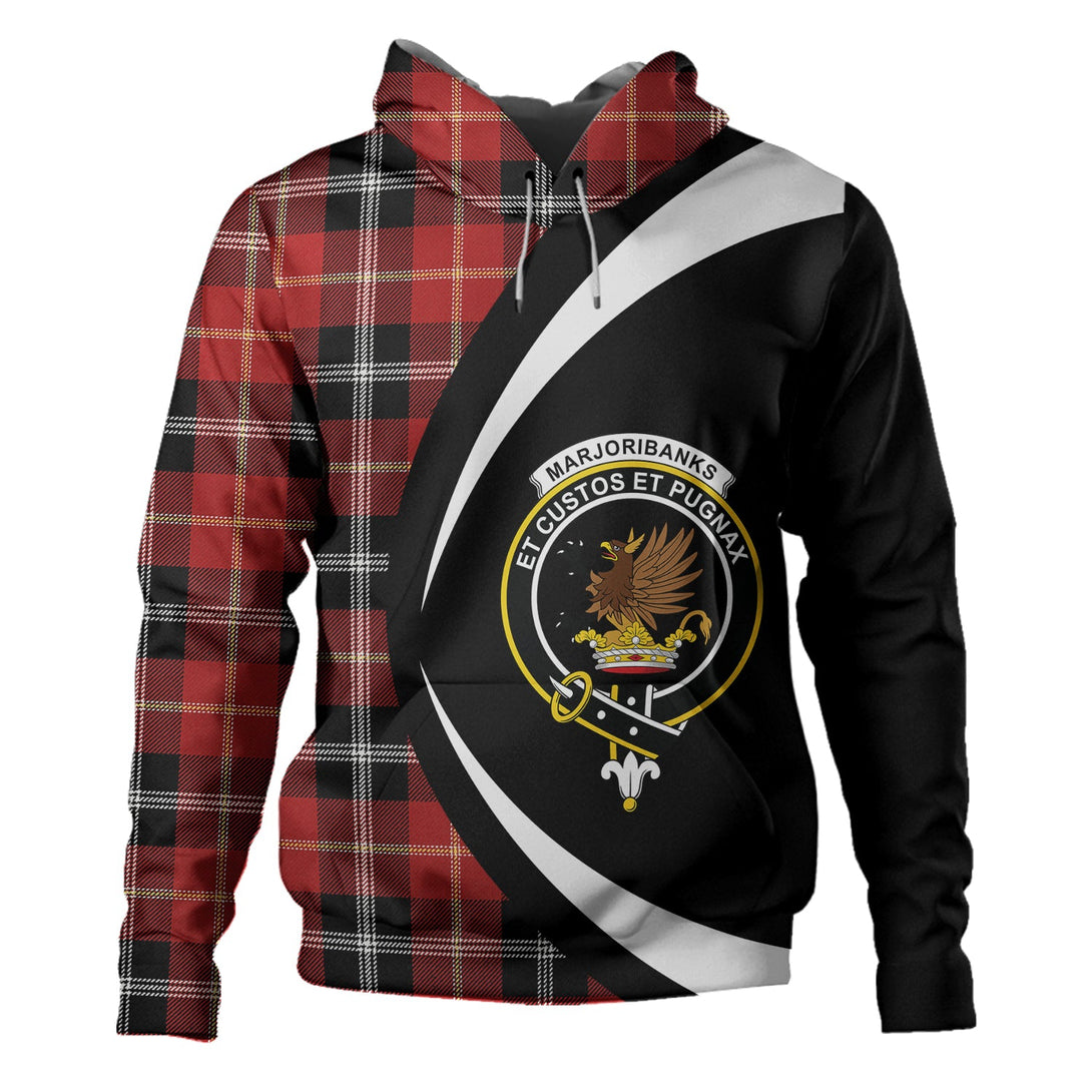 Marjoribanks Modern Clan Badge Tartan Hoodie Circle Style