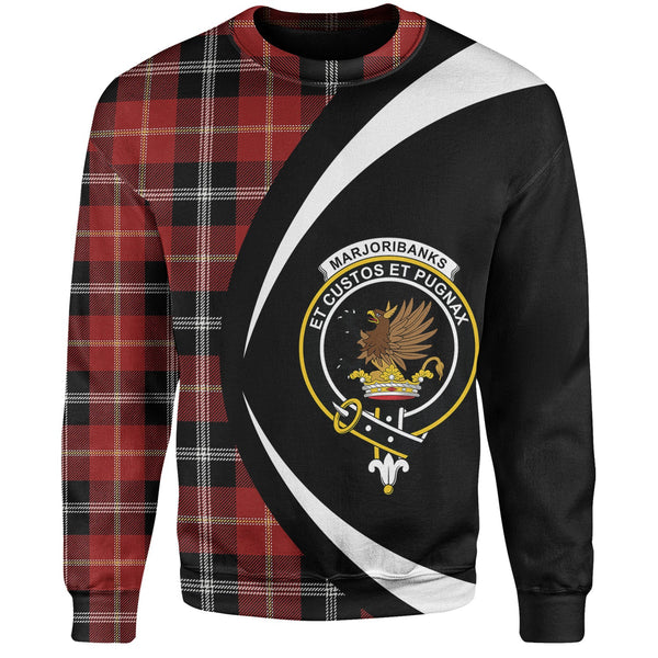 Marjoribanks Modern Clan Badge Tartan Sweatshirt Circle Style Personalized