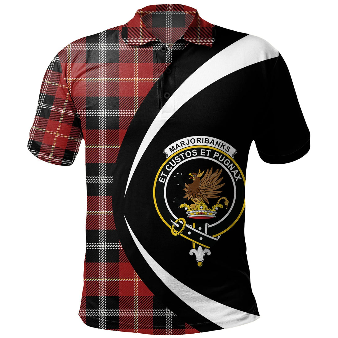 Marjoribanks Modern Clan Badge Tartan Polo Shirt Circle Style Personalized