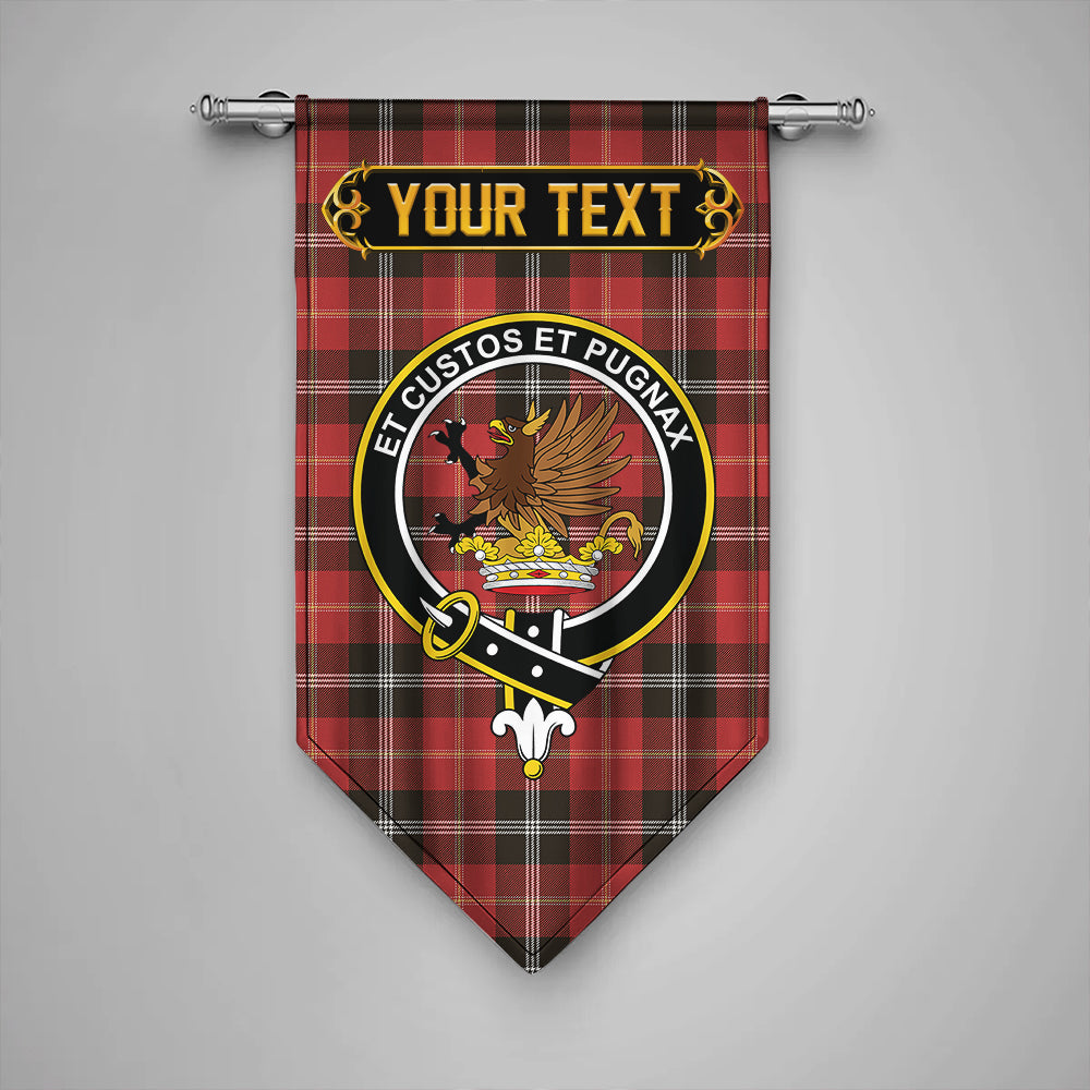 Marjoribanks Weathered Clan Badge Tartan Gonfalon Personalize